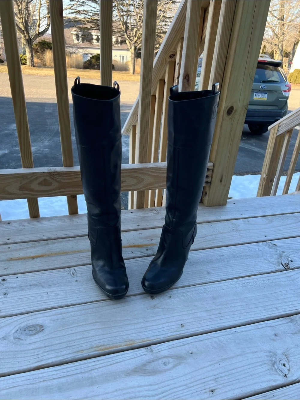 Tod's Black Tall Leather Riding Boots
